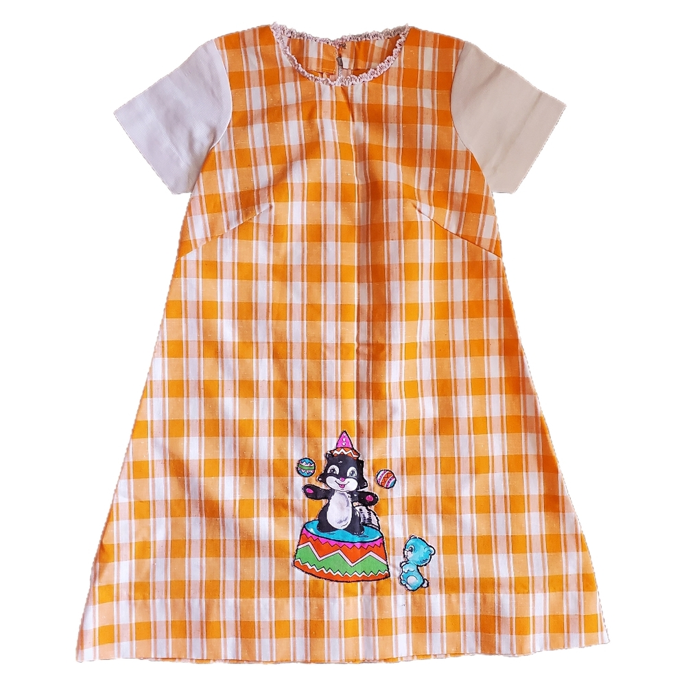 1960s checkered girls circus dress